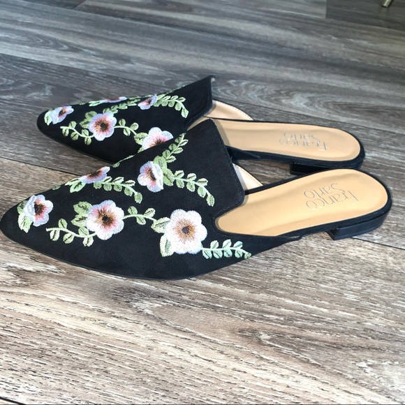 Franco Sarto Mule Embroidered Flat Ship On Shoes - Picture 7 of 9